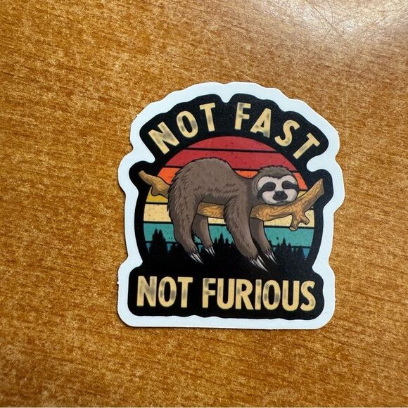 Sloth Sticker with Fun Text - Picture 1 of 1